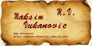 Maksim Vukanović vizit kartica